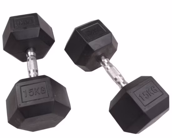 Professional Wholesale Gym Weights Fitness Equipment Crossfit Rubber Coated Hex Dumbbell