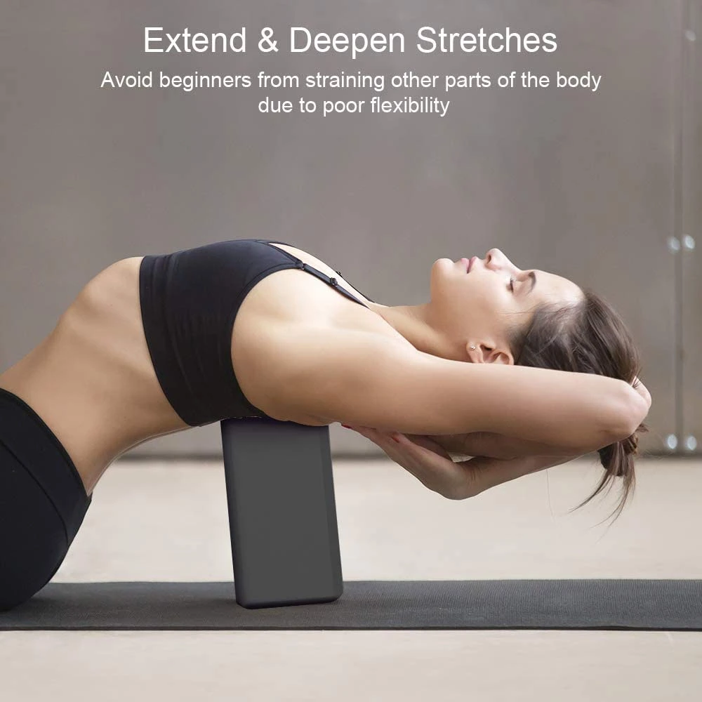 Black Yoga Block 2 Pack for Home Gym